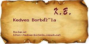 Kedves Borbála névjegykártya