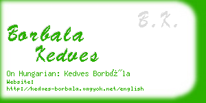 borbala kedves business card